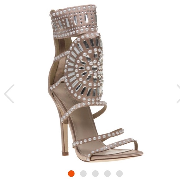 public desire cleopatra embellished heeled sandals